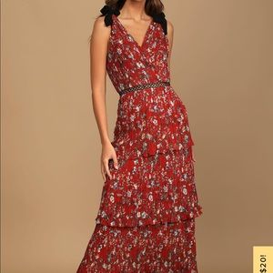 Lulu’s XL rust colored floral print maxi dress